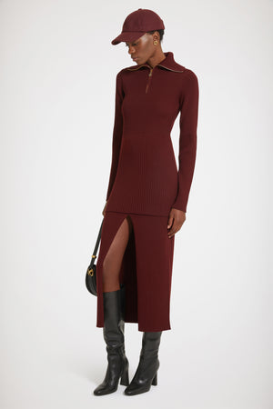 Ribbed mini dress in sustainable wool
