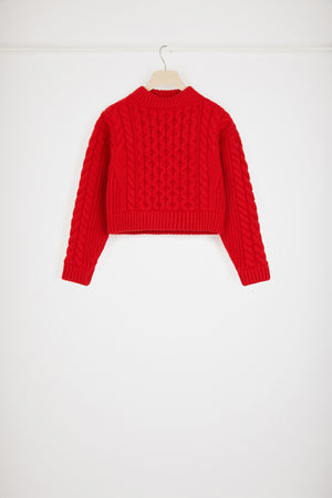 Pull torsadé en laine et cachemire