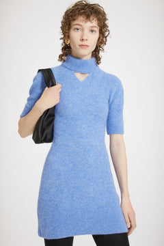 Cut-out mini dress in sustainable alpaca blend