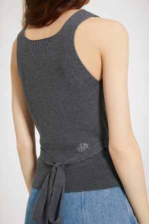 Wrap-back tank in sustainable wool blend