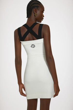 Robe à doubles bretelles en maille 3D