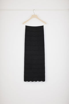 Wave midi pencil skirt in Milano knit