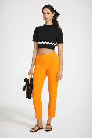 Wave cropped jumper in Merino wool blend
