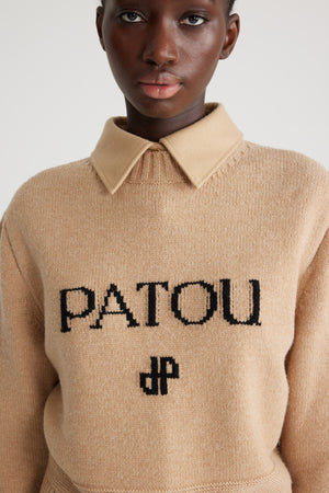 Patou intarsia jumper in sustainable wool and cashmere