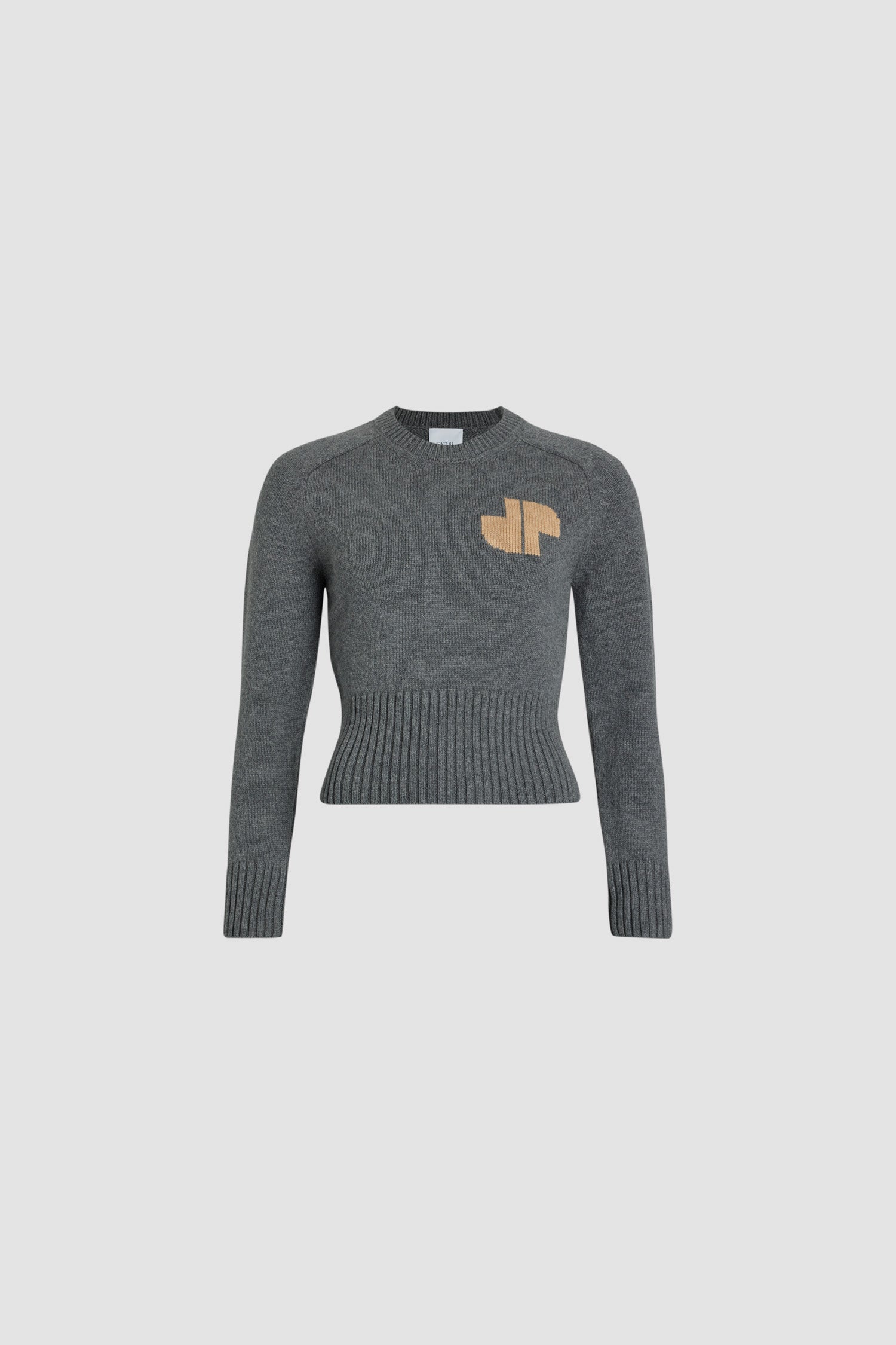 Patou - Maglione JP in misto lana e cachemire ecosostenibile - Storm - Maglione in misto lana e cashmere ecosostenibile grigio tempesta. Collo tondo. Collo, polsini e orlo a costine. JP stilizzato sul petto.