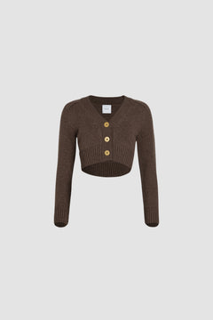 Cardigan corto in misto lana e cachemire ecosostenibile