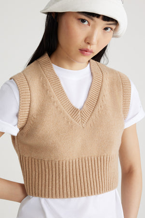 サステナブルウール&カシミア クロップド ベスト