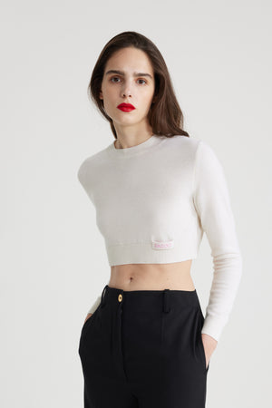 Pull court en laine et cachemire éco-responsable