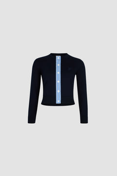 Cardigan con monogramma JP in maglia di cotone