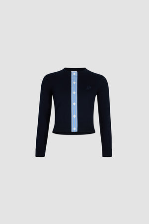 Cardigan à monogramme JP brodé en maille de coton