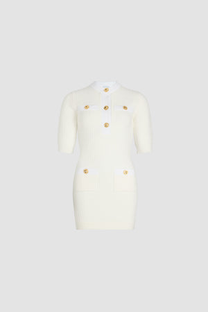 Waffle knit mini dress in cotton
