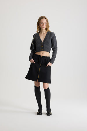 Kurze Strickjacke aus Wolle und Kaschmir