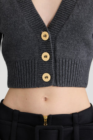 Kurze Strickjacke aus Wolle und Kaschmir