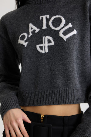 Pull en laine et cachemire avec logo Patou et monogramme JP en intarsia