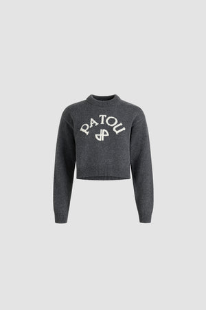 Pull en laine et cachemire avec logo Patou et monogramme JP en intarsia
