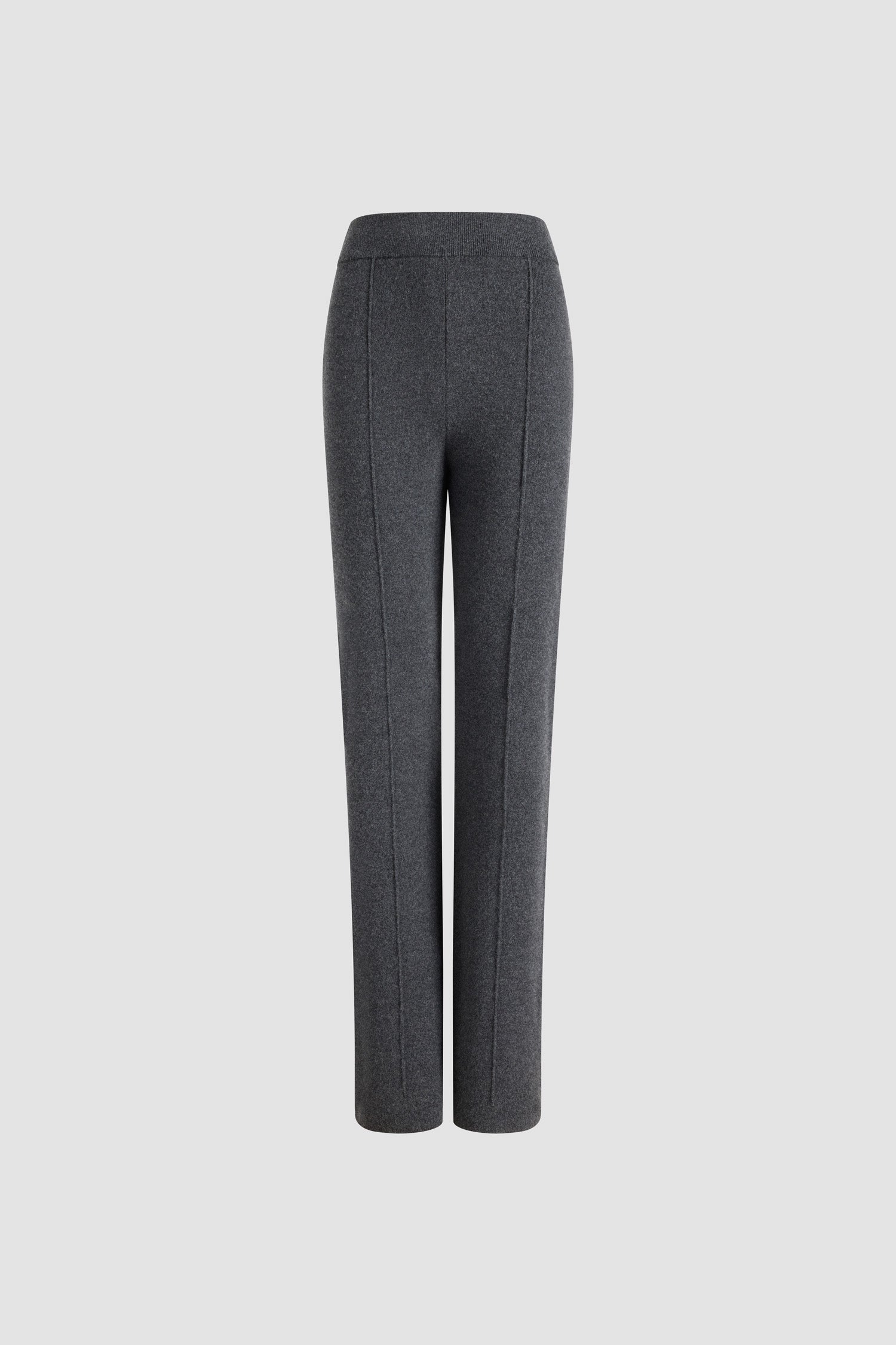 Patou - ウール&カシミア ストレートパンツ - Mercury - マーキュリーグレーのメリノウール&カシミア製パンツ。ミッドウエスト。ストレートレッグ。伸縮性リブウエスト。前面にクリース。