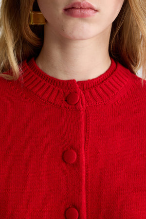 Cardigan con doppio collo in lana e cashmere