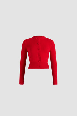 Cardigan con doppio collo in lana e cashmere