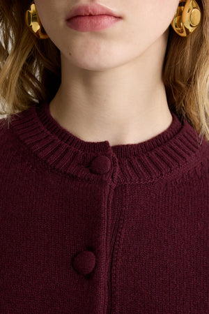 Cardigan mit doppeltem Kragen aus Wolle und Kaschmir