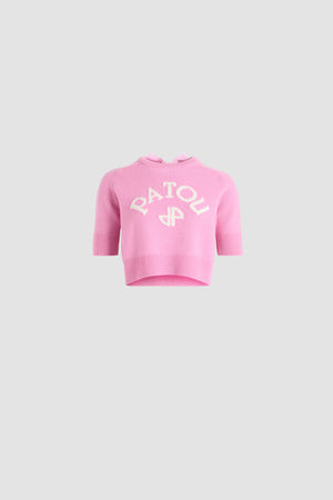 ウール&カシミア パトゥロゴ&JPモノグラム クロップドセーター