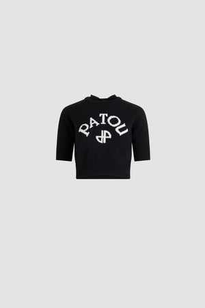 Kurzer Pullover mit Patou Logo und JP-Monogramm aus Wolle und Kaschmir