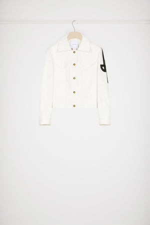 Veste en denim à logo brodé