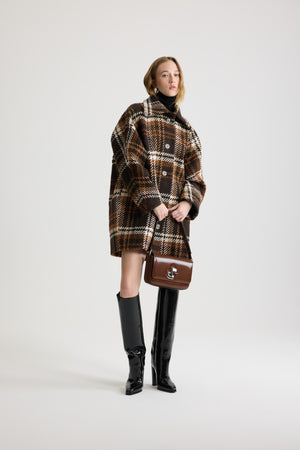 Volume parka in wool blend