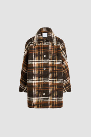 Volume parka in wool blend