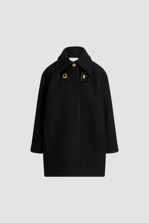 Parka voluminoso in lana cotta