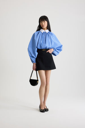 Minigonna a trapezio in denim di cotone bio
