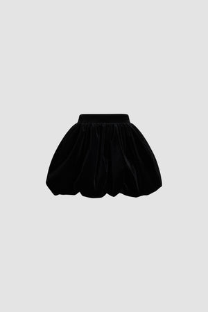 Bloomer-effect mini skirt in organic cotton velvet