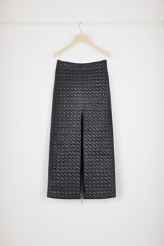 Jupe midi zippée en nylon matelassé éco-responsable