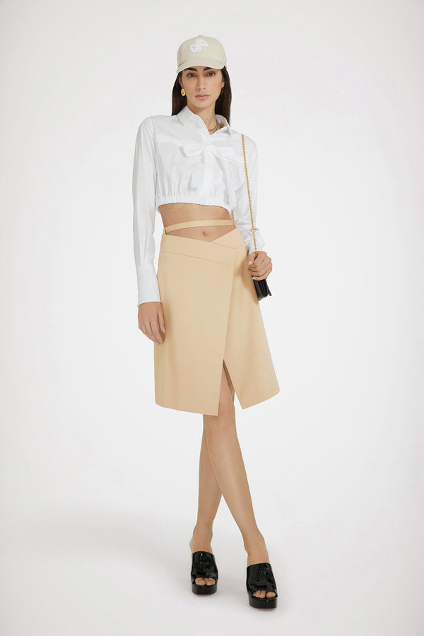 Patou - Wrap skirt in cotton gabardine