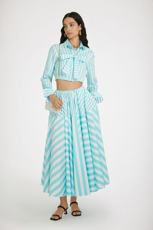Maxi skirt in printed cotton