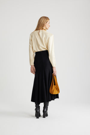 Midi mermaid skirt in sustainable wool blend