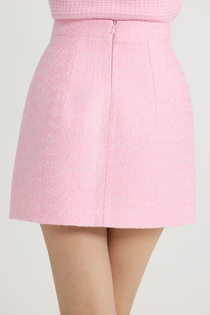 Jupe courte en tweed de coton bio