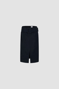 Gonna midi con cintura in nylon leggero riciclato