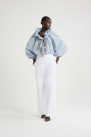 Iconic drawstring top in recycled faille