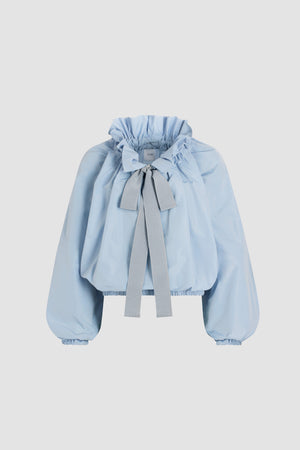 Iconic drawstring top in recycled faille