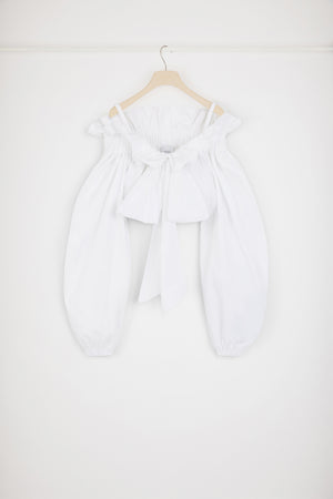 Cropped drawstring top in sustainable cotton