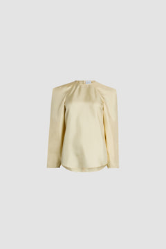 Square shoulder top in organic silk
