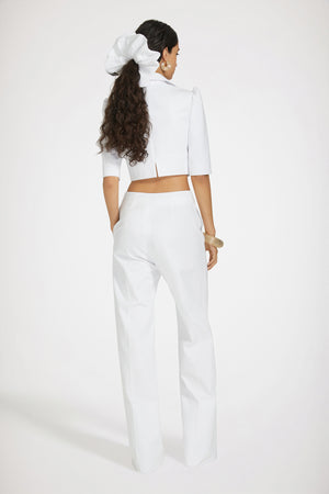Iconic long trousers in cotton gabardine
