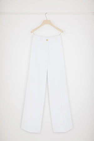Iconic long trousers in cotton gabardine