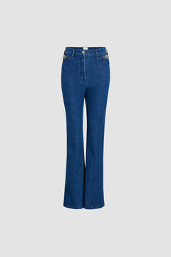 Hose mit ausgestelltem Bein aus Bio-Baumwolldenim