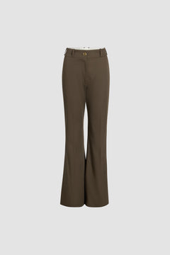 Flared trousers in organic cotton gabardine