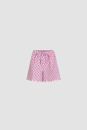 Sommerliche Shorts aus bedruckter gesteppter nachhaltiger Viskose