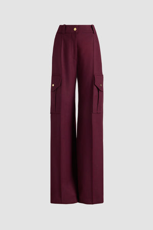 Cargo-Hose mit ausgestelltem Bein aus recyceltem Wollmix-Flanell