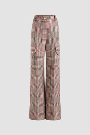 Pantalone cargo svasato in flanella di lana sostenibile