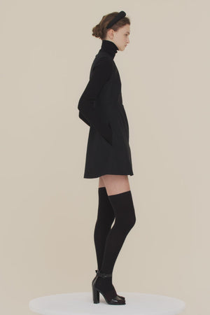 Embroidered mini dress in organic tweed