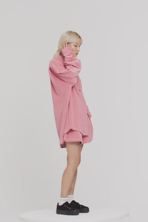 Oversized terry shirt in organic cotton blend